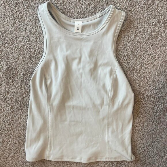 NWT Size 6 Lululemon Nulux Racerback Cropped Run Tank Top Grey - Picture 4 of 5